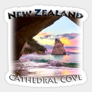 New Zealand - Cathedral Cove Sticker